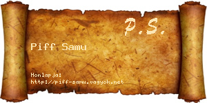 Piff Samu névjegykártya